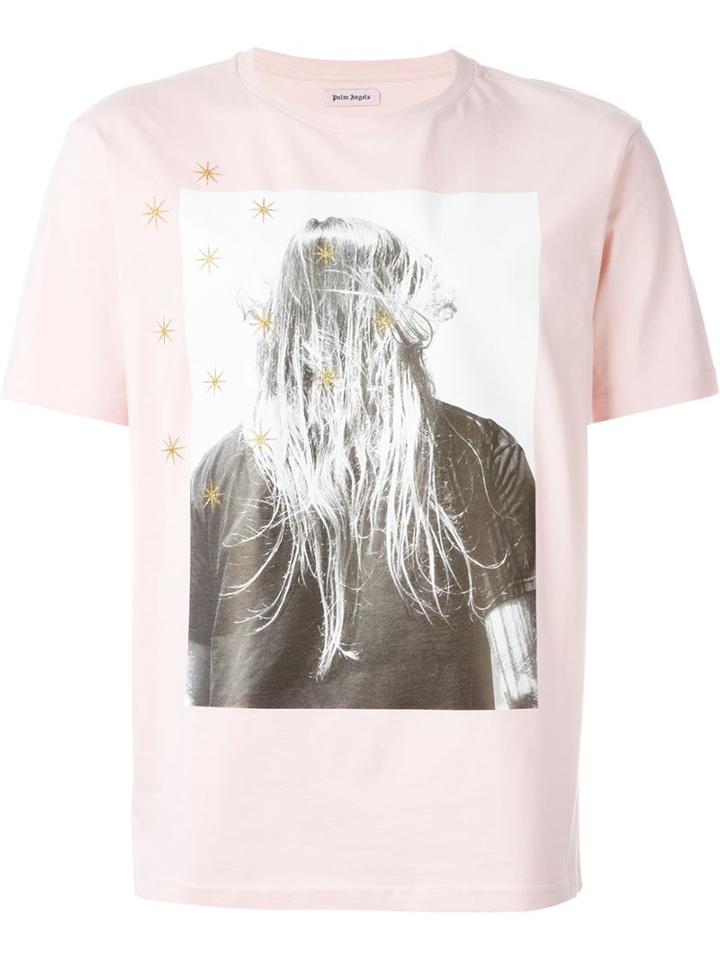 Palm Angels - Photo Print T-shirt - Men - Cotton - M, Pink/purple, Cotton