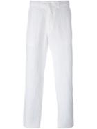Corneliani Straight Leg Trousers, Men's, Size: 54, White, Linen/flax/cotton