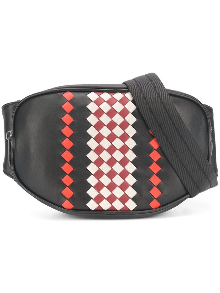 Bottega Veneta Woven Checkered Belt Bag - Black