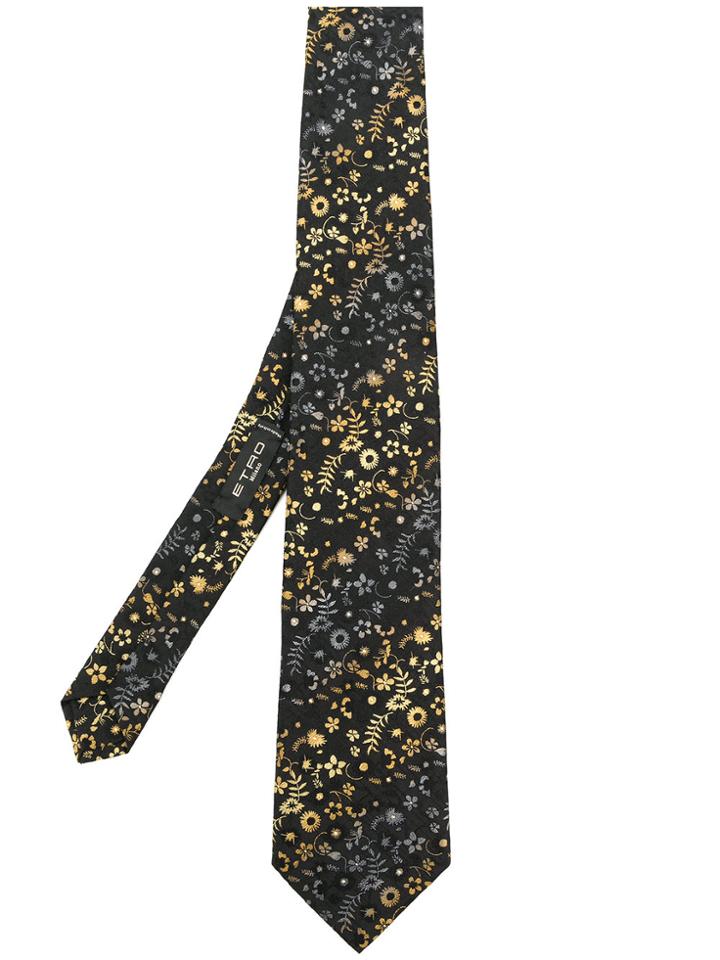 Etro Embroidered Tie - Black