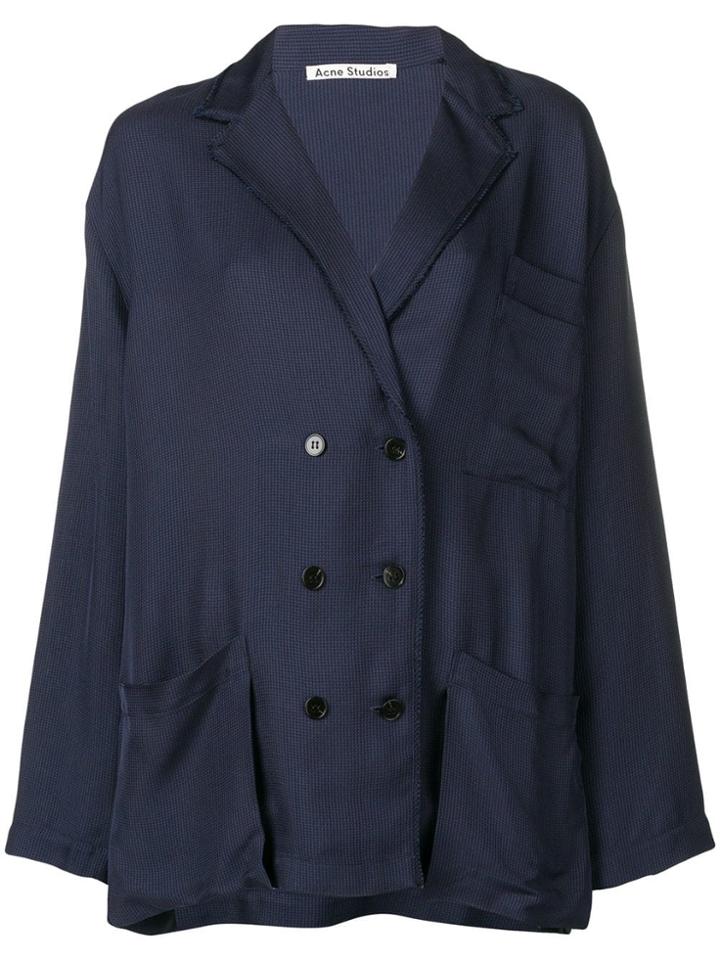 Acne Studios Double-breasted Pyjama Blazer - Blue