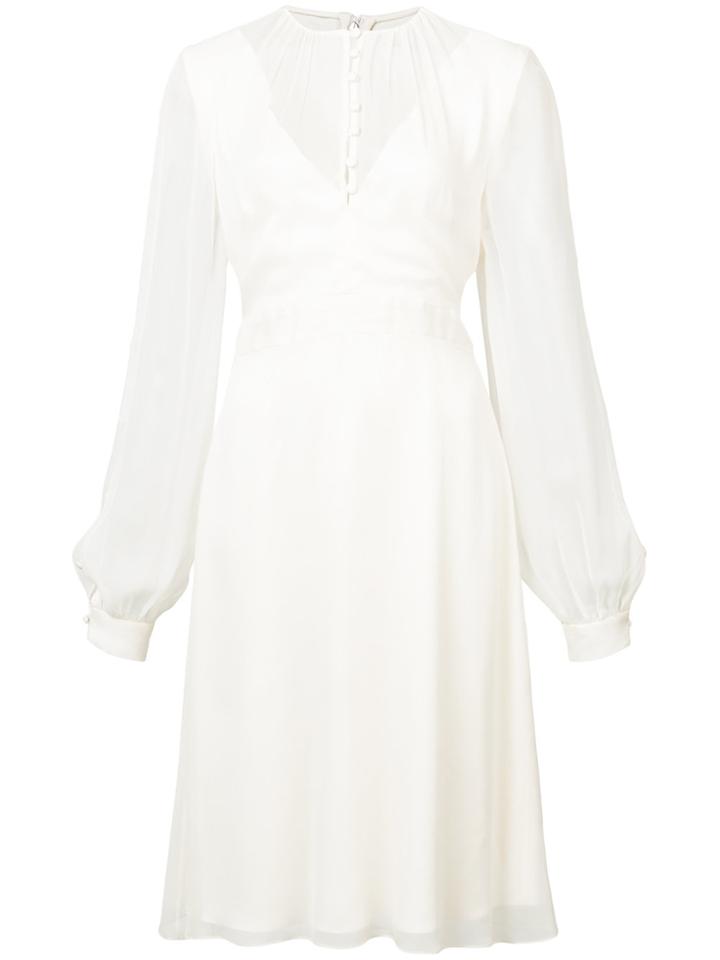 Prabal Gurung Sheer Longsleeved Dress - White