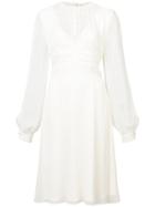 Prabal Gurung Sheer Longsleeved Dress - White
