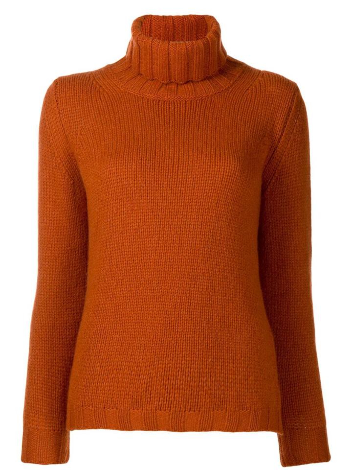 Incentive! Cashmere Turtleneck Jumper - Orange