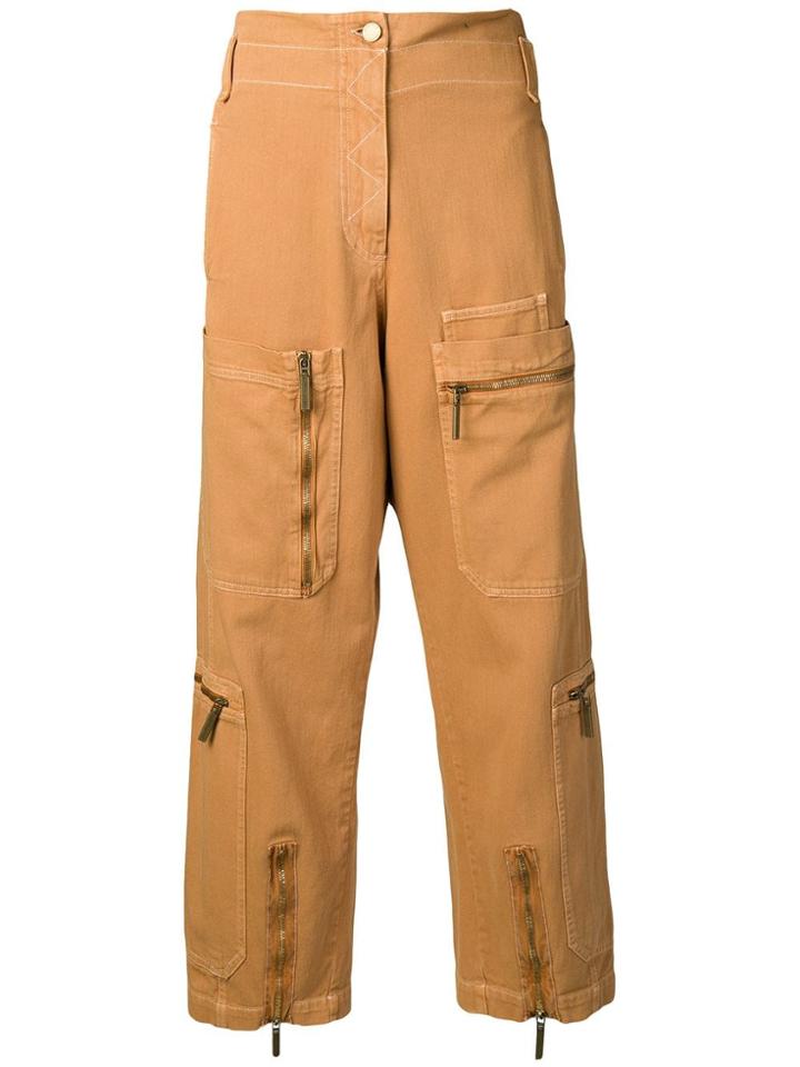 Alberta Ferretti Multi Pocket Trousers - Brown