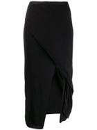 Rick Owens Lilies Wrap Style Skirt - Black