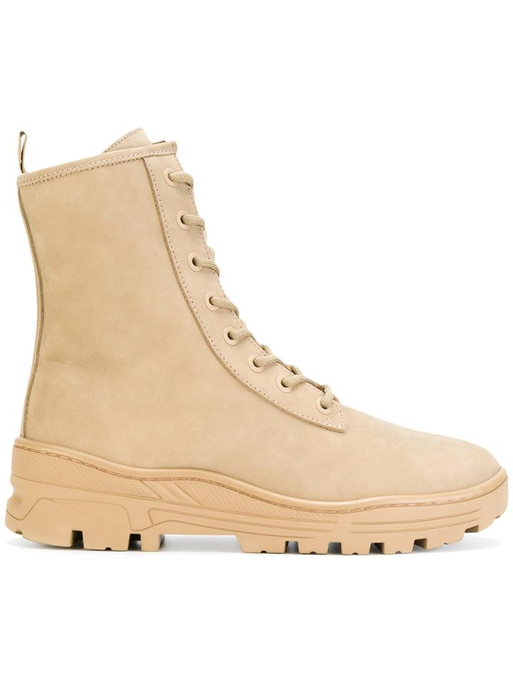 Yeezy Lace Up Military Boots - Nude & Neutrals