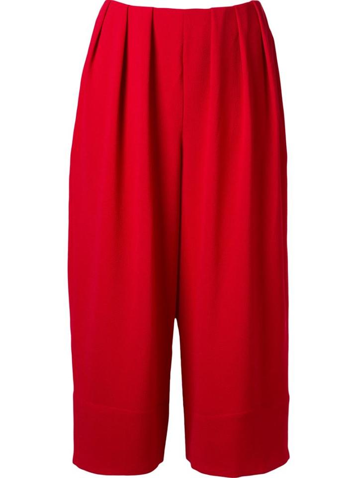 Fernanda Yamamoto Pleated Waist Wide Cropped Trousers