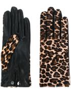 Agnelle Chloe Leopard Print Gloves - Nude & Neutrals