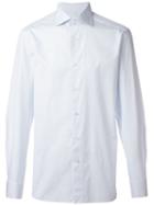Ermenegildo Zegna Textured Shirt, Men's, Size: 39, Blue, Cotton