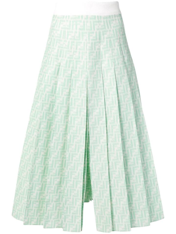 Fendi Ff Midi Skirt - Green