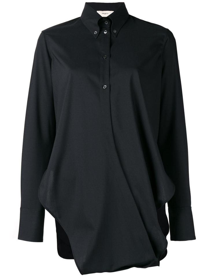 Ports 1961 Asymmetric Hem Shirt - Black