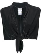 Chanel Vintage Tie Knot Cropped Top - Black