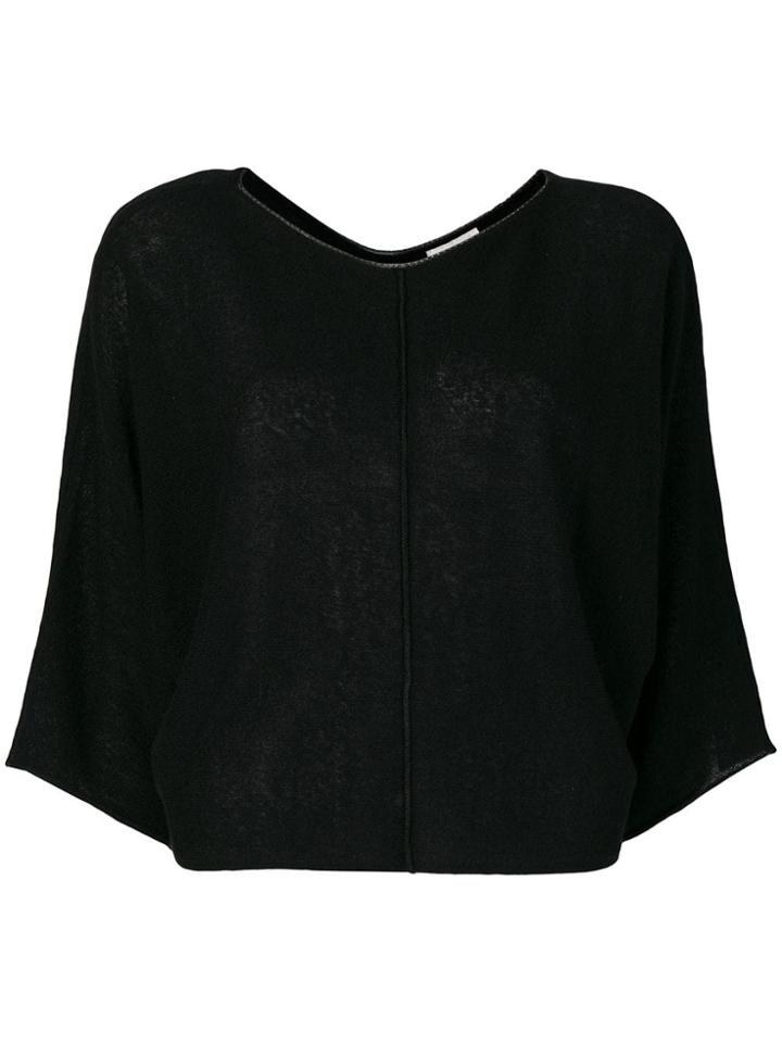 Forte Forte Short-sleeve Flared Sweater - Black