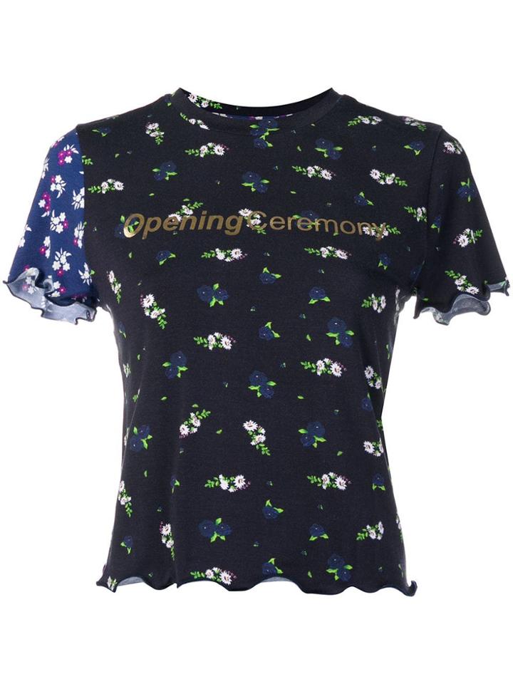 Opening Ceremony Floral Print T-shirt - Black