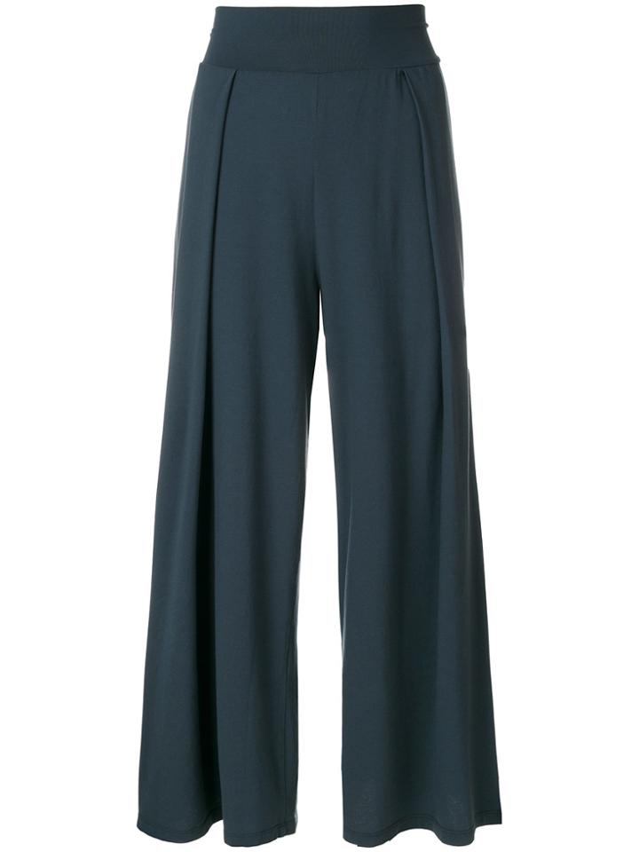 Labo Art Single Flat Pleat Wide Leg Trousers - Grey