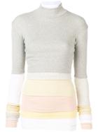 Y / Project Colour-block Fitted Top - Grey