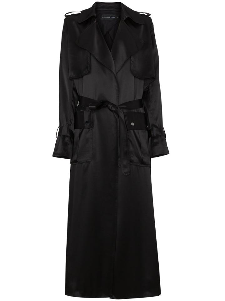 Michael Lo Sordo Oversized Long Trench Coat - Black