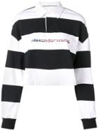 Alexander Wang Cropped Striped Polo Shirt - White