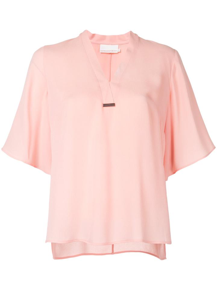 Ginger & Smart Secret Vice V-neck Top - Pink & Purple