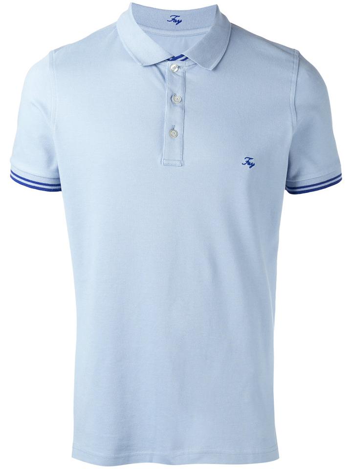 Fay Classic Polo Top, Men's, Size: Large, Blue, Cotton/spandex/elastane