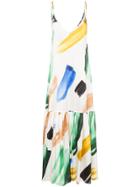 We Are Leone Elke Brush Stroke-print Silk Maxi Dress - White