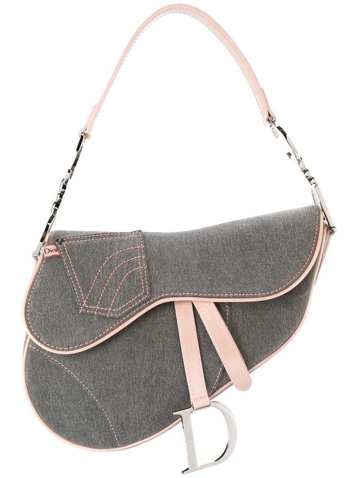 Christian Dior Pre-owned Denim Saddle Handbag - Grey