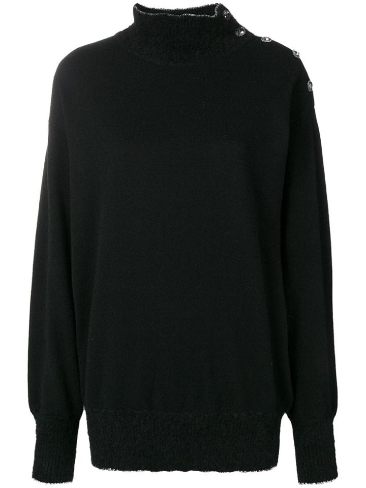 Alberta Ferretti Oversized Polo Neck - Black