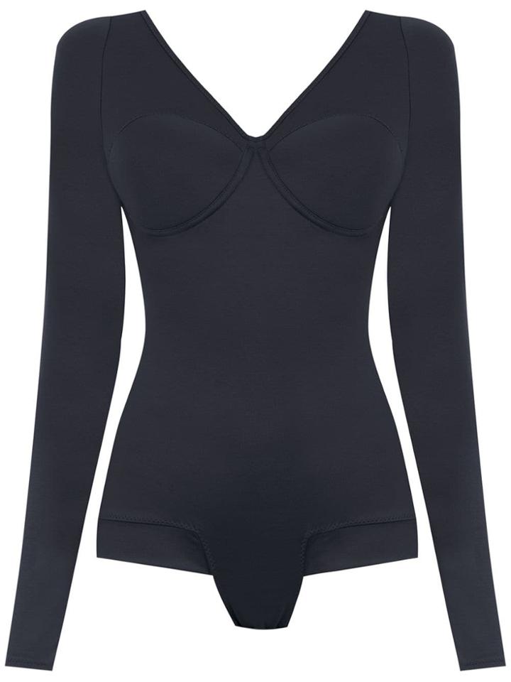 Amir Slama Long Sleeved Bodysuit - Black