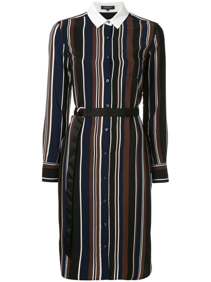 Loveless Stripe Print Dress - Blue
