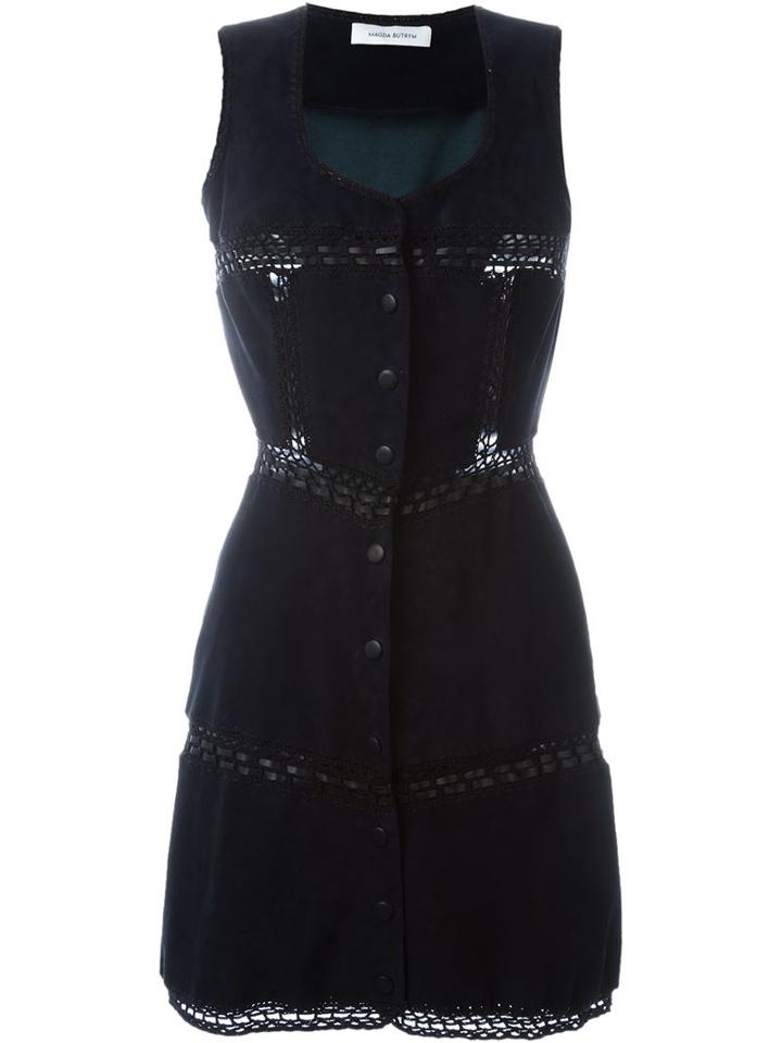 Magda Butrym Sleeveless Sheepskin Dress, Women's, Size: 38, Blue, Sheep Skin/shearling/silk