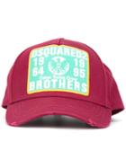 Dsquared2 Brothers Patch Baseball Cap, Men's, Pink/purple, Cotton