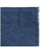 Emporio Armani Letter Patterned Scarf - Blue