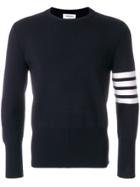 Thom Browne 4-bar Stripe Milano Stitch Merino Pullover - Blue