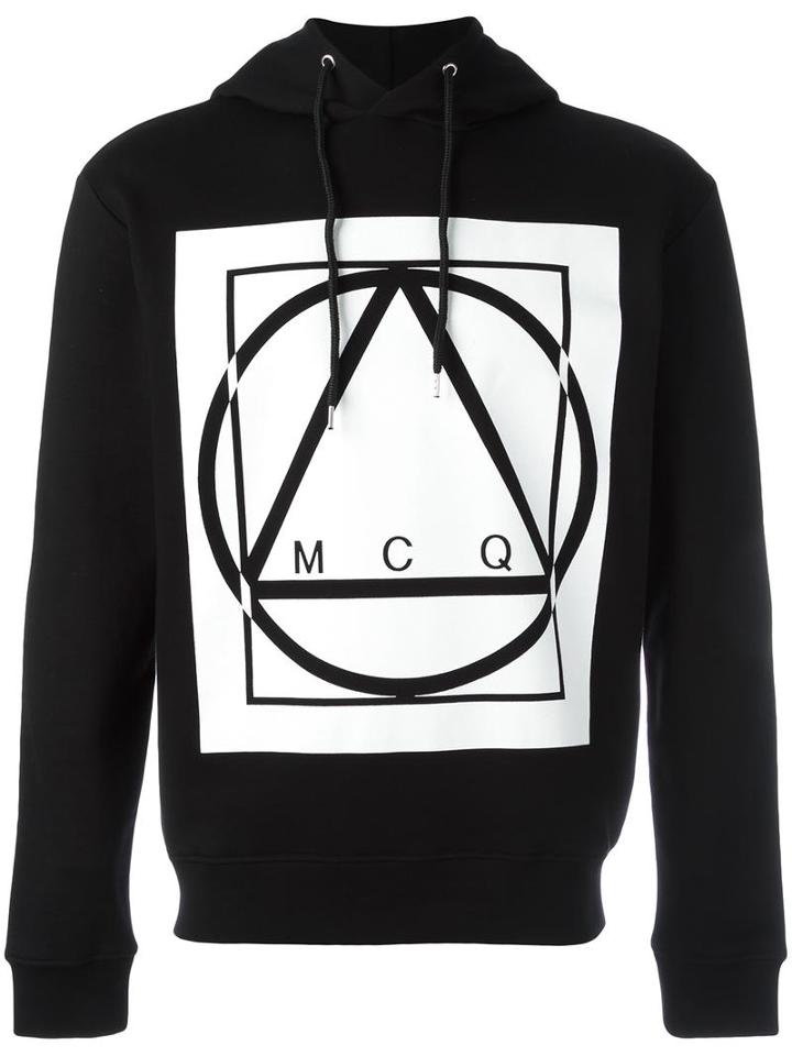 Mcq Alexander Mcqueen Glyph Icon Print Hoodie, Men's, Size: Xl, Black, Cotton