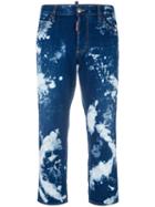 Dsquared2 Bleached Straight Jeans, Women's, Size: 42, Blue, Cotton/spandex/elastane/polyester/calf Leather