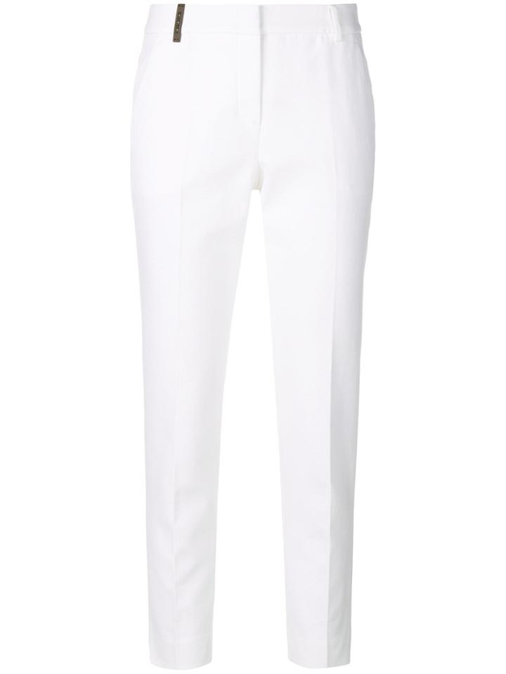 Peserico Concealed Front Trousers - White