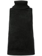 Simon Miller Sleeveless Polo Neck Top - Black