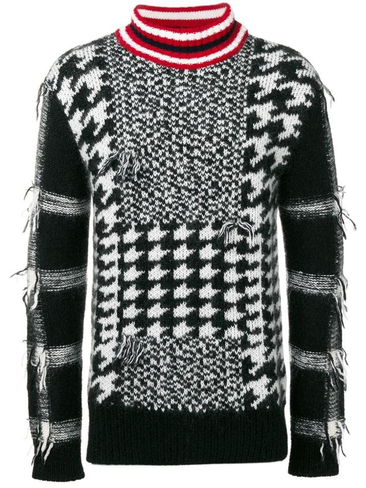 Hilfiger Collection Houndstooth Pattern Jumper - Black