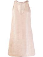 Emporio Armani Sequin Shift Mini Dress - Neutrals