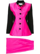 Yves Saint Laurent Vintage Colour-block Skirt Suit - Pink & Purple