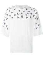 Saint Laurent Triangle Print T-shirt, Men's, Size: Xs, White, Cotton
