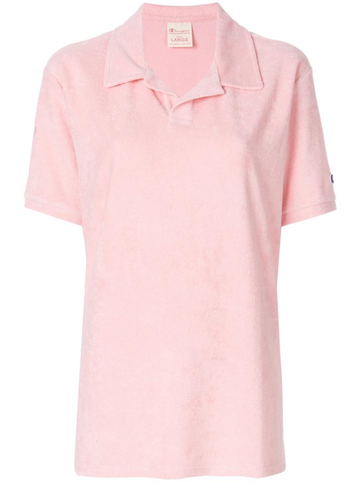 Champion Logo Patch Polo Shirt - Pink & Purple