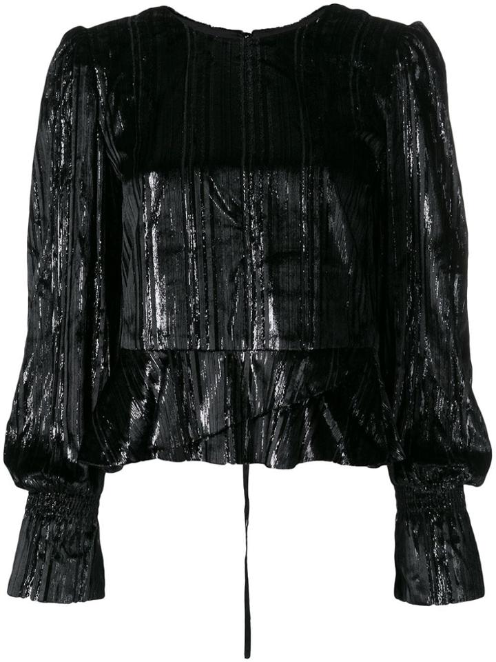 Three Floor Remix Metallic Top - Black