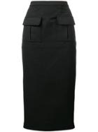 Maggie Marilyn Twill Pencil Skirt - Black