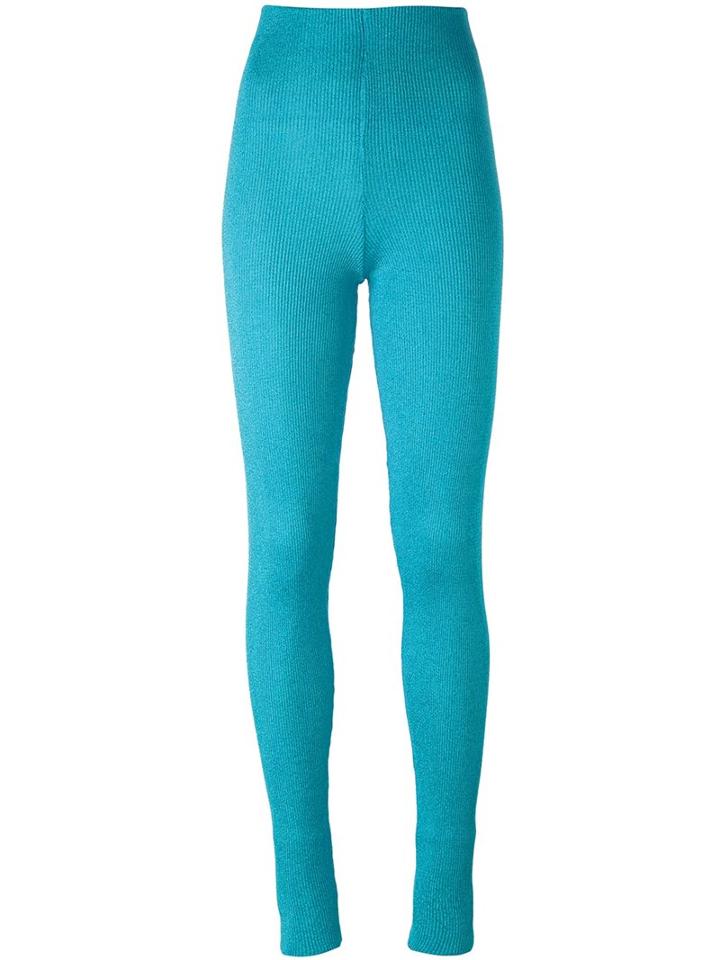 Marios Ribbed Leggings, Women's, Size: Small, Blue, Acetate/polyester/nylon