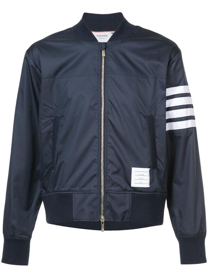 Thom Browne Seamed 4-bar Stripe Ripstop Bomber - Blue