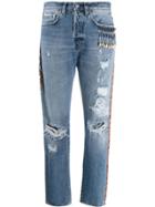 Giacobino Bead Embellished Jeans - Blue