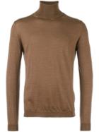 Boglioli Roll Neck Sweater, Men's, Size: Large, Brown, Virgin Wool