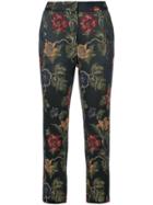 Rosetta Getty Floral Embroidered Tailored Trousers - Black